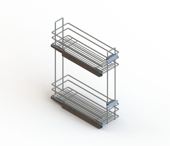 Cargo mini 200мм Квадро GTV + направл. GTV, бок.крепл. Левая, с крепл. к фасаду